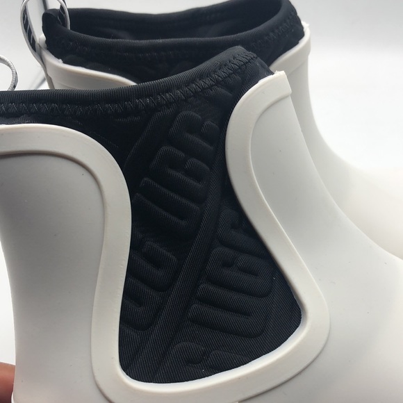 UGG Women's Chevonne White Black Rubber Rain Boots - Picture 6 of 8